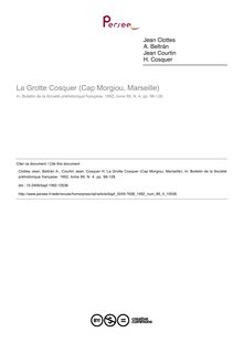 La Grotte Cosquer (Cap Morgiou, Marseille) - article ; n°4 ; vol.89, pg 98-128