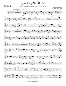 Partition violons II, Symphony No.33, A major, Rondeau, Michel par Michel Rondeau