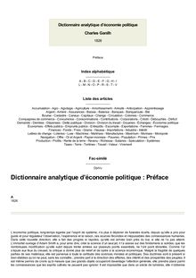 Dictionnaire analytique d’économie politique
