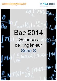 Corrigé bac 2014 - Série S -  Sciences de l’ingénieur (SI)
