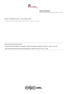Alain Guillermou. Les jésuites  ; n°1 ; vol.164, pg 120-122