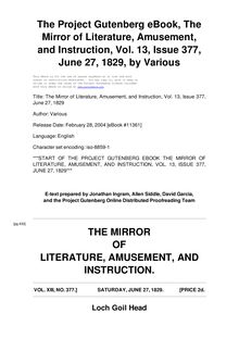 The Mirror of Literature, Amusement, and Instruction - Volume 13, No. 377, June 27, 1829