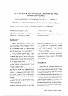 Clasificación de canales de cabritos de raza florida Sevillana (carcass clasification in florida sevillana kids)