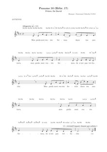 Psaume 16 (Hebr. 17) - Partition DC detaillee