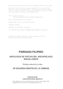 Parnaso Filipino - Antologie de Poetas del Archipelago Magellanico