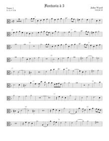 Partition Tenor1 viole de gambe, alto clef, fantaisies pour violes de gambe par John Ward