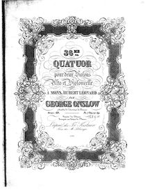 Partition parties complètes, corde quatuor No.36, Op.69, Onslow, Georges