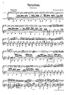 Partition , Polonaise, Variations pour violon et guitare, Variations pour violon et guitare