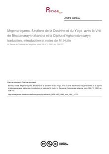 Mrgendragama, Sections de la Doctrine et du Yoga, avec la Vrtti de Bhattanarayanakantha et la Dïpika d’Aghorasivacarya, traduction, introduction et notes de M. Hulin  ; n°1 ; vol.199, pg 106-107
