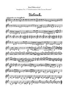 Partition violons II, 6 Symphonies after Ovid s Metamorphoses, Symphonies exprimant des métamorphoses d Ovide par Carl Ditters von Dittersdorf