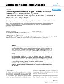 Serum butyrylcholinesterase in type 2 diabetes mellitus: a biochemical and bioinformatics approach