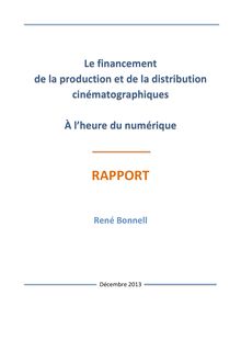 Le rapport Bonnell : Le financement de la production et de la distribution cinématographiques