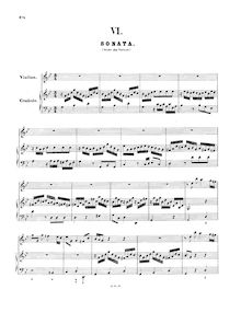 Partition complète, violon Sonata, G minor, Bach, Carl Philipp Emanuel
