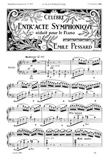 Partition complète, Célèbre Entre´acte Symphonique, E♭ Major, Pessard, Émile