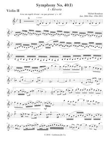 Partition violons II, Symphony No.40, Rondeau, Michel par Michel Rondeau