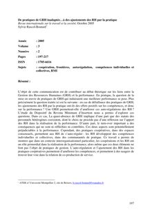 Communication AGRH 2005 – Extraits thèse