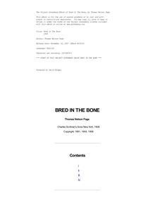 Bred In The Bone - 1908