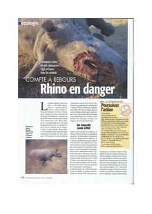Connaissance de la chasse : rhino en danger