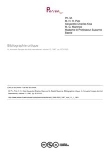 Bibliographie critique  ; n°1 ; vol.13, pg 973-1023