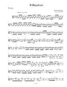 Partition viole de gambe,  No.3 en D major, D major, Rondeau, Michel
