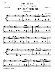 Partition complète, Ländler, D.378, Schubert, Franz par Franz Schubert