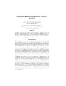 Flying Wing Aerodynamics Studies at ONERA and DLR