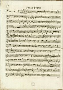 Partition cor 1 (C), Symphony No.63 en C major, “La Roxelane”, Sinfonia No.63