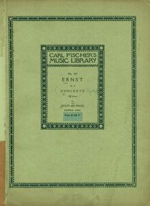 Partition couverture couleur, violon Concerto, Ernst, Heinrich Wilhelm