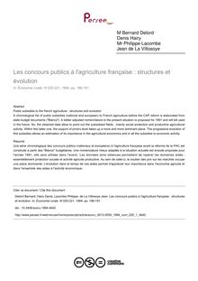 Les concours publics à l agriculture française : structures et évolution - article ; n°1 ; vol.220, pg 186-191
