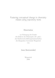 Fostering conceptual change in chemistry classes using expository texts [Elektronische Ressource] / von Anne Beerenwinkel