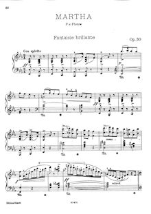 Partition complète, Fantaisie brillante on Flotow s Martha, Op.30