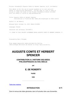 Auguste Comte et Herbert Spencer par E. de Roberty