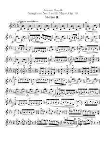 Partition violons II, Symphony No.3, Symfonie č.3, E♭ major, Dvořák, Antonín