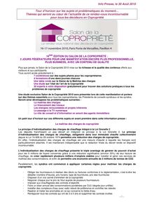 Lire le communiqué - Salon de la Copropriété 2010 Info Presse N2