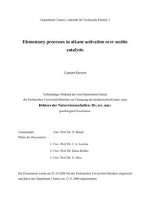 Elementary processes in alkane activation over zeolite catalysts [Elektronische Ressource] / Carsten Sievers