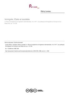 Immigrés, Etats et sociétés - article ; n°1 ; vol.5, pg 113-126