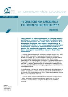 10 questions aux candidats à l élection présidentielle