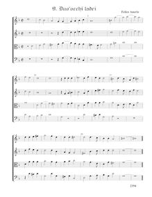 Partition , Duo occhi ladri - partition complète (Tr Tr T B), madrigaux pour 4 voix