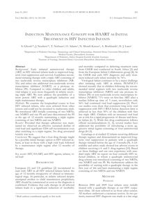 Induction maintenance concept for HAART as initial treatment in HIV infected infants