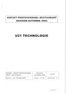 Technologie 2005 BP - Restaurant