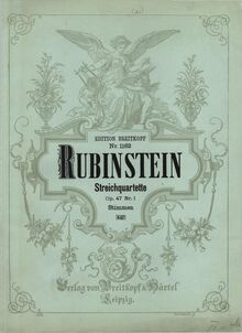 Partition Color Covers, corde quatuor, Op.47 No.1, Rubinstein, Anton