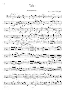 Partition violoncelle, Piano Trio en E-flat major, D.929, E♭ major par Franz Schubert