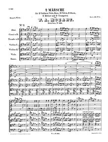 Partition complète, 2 Marches, Mozart, Wolfgang Amadeus