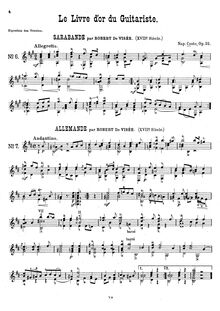 Partition No.6-10,  de pièces extraits d oevres des grandes maîtres et appliqués à la guitarre