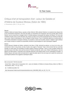 Critique d art et transposition d art : autour de Galatée et d Hélène de Gustave Moreau (Salon de 1880) - article ; n°118 ; vol.32, pg 37-53