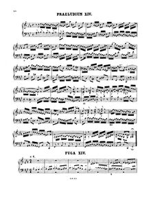 Partition Prelude et Fugue No.14 en F♯ minor, BWV 859, Das wohltemperierte Klavier I