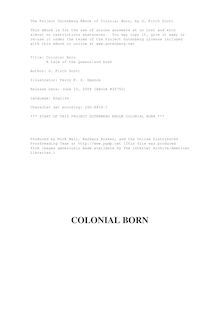 Colonial Born - A tale of the Queensland bush