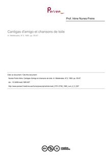 Cantigas d amigo et chansons de toile - article ; n°3 ; vol.2, pg 55-67