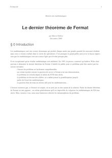 Le dernier théorème de Fermat