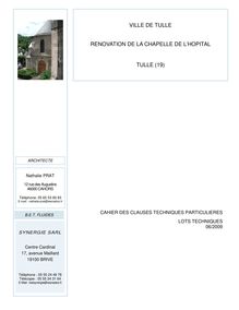VILLE DE TULLE RENOVATION DE LA CHAPELLE DE L'HOPITAL TULLE (19)